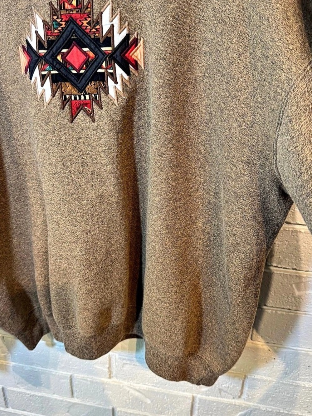 Vintage 90s Lee Geometric Pullover with Collar Unisex XL - Picture 4 of 9